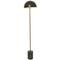 Black Metal Umbrella Style Floor Lamp with Marble Base 14" x 14" x 62"